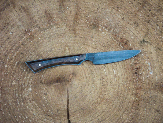 Full - tang paring knife with Walnut handle scales - The Iron Haggis - Kitchen Knife